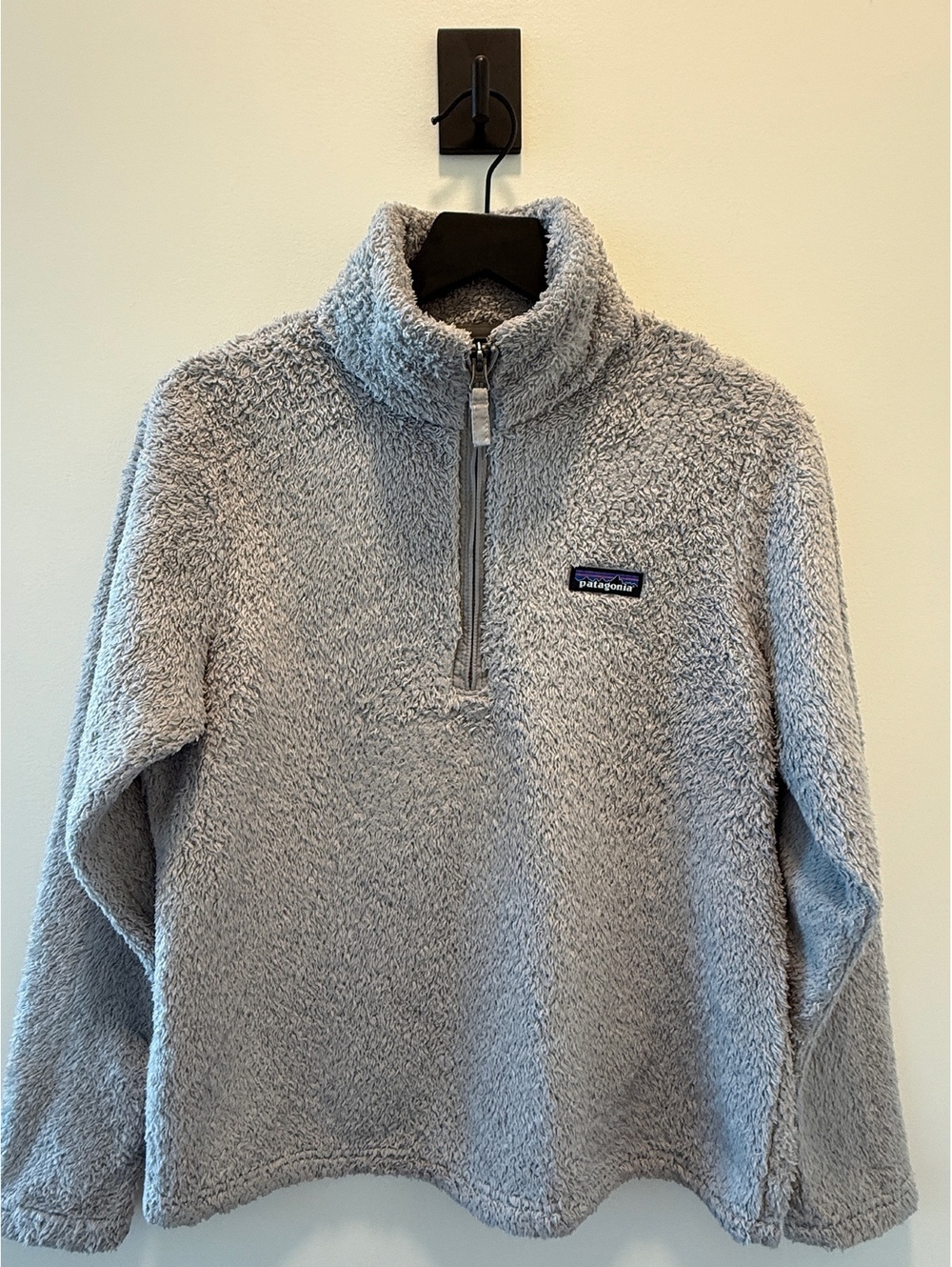 Patagonia Gray Fleece Sherpa 1/4 Zip Pullover Sweatshirt | Size M